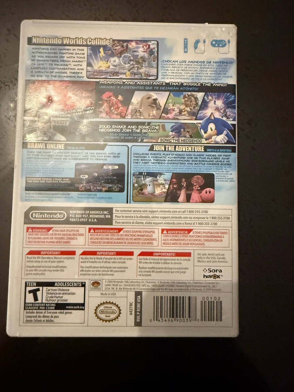 Super Smash Bros Brawl Nintendo Wii Complete CIB Tested Working - Picture 2 of 3